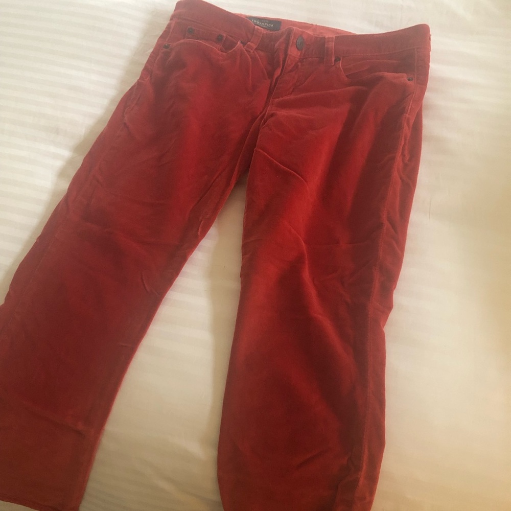 JCrew Toothpick Jeans in Beautiful Rust Velvet